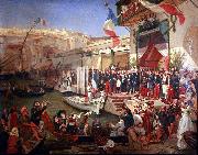 Ernest Francis Vacherot Arrival of Marshal Randon in Algiers in 1857. oil painting artist